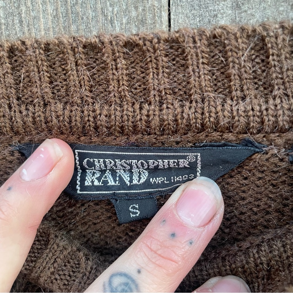 Vintage Upcycled Patchwork Brown Sweater - image 5